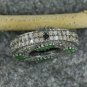 Rare Tsavorite Garnet Connector 925 Silver Diamond Round Jewelry Connector Gift.