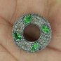 Rare Tsavorite Garnet Connector 925 Silver Diamond Round Jewelry Connector Gift.