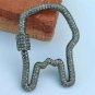 Pave Diamond Clasp Screw Lock 925 Silver Carabiner Lock Jewelry Findings Lock.
