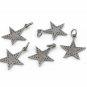 Pave Diamond Bakelite Star Pendant Sterling Silver Diamond Star 20x17mm Charm.