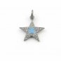 Pave Diamond Bakelite Star Pendant Sterling Silver Diamond Star 20x17mm Charm.