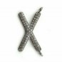 Pave Diamond X Pendant Connector Sterling Silver Diamond Charm Pendant Findings.
