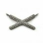 Pave Diamond X Pendant Connector Sterling Silver Diamond Charm Pendant Findings.