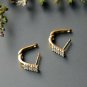 Diamond Huggie Earrings 14k Gold Small U Shape Hoop Clicker Ear Wraps Gift Charm