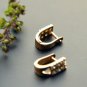 Diamond Huggie Earrings 14k Gold Small U Shape Hoop Clicker Ear Wraps Gift Charm