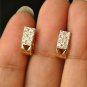 Diamond Huggie Earrings 14k Gold Small U Shape Hoop Clicker Ear Wraps Gift Charm