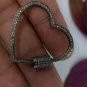Pave Diamond Chain Clasps Heart Shape 925 Sterling Silver Jewelry Accessory.