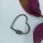 Pave Diamond Chain Clasps Heart Shape 925 Sterling Silver Jewelry Accessory.