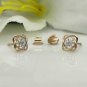Cross Over 14k Solid Gold Diamond Earring Cushion Shape Designer Diamond Gift.