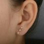Diamond Bar Earring 14k Solid Gold Minimalist Stud Earring Designer Jewelry Gift