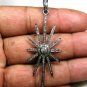 Starburst Pendant Pave Diamond 925 Silver Diamond Pendant Anniversary Gift.