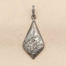 Fancy Diamond Pendant 925 Silver Pave Diamond Handmade Fancy Necklace Gift Charm