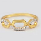 Pave Diamond Chain Ring 14k Gold Wedding Ring SI Quality G-H Diamond Ring Gift.