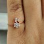 Floral Diamond Ring 14k Gold Diamond Engagement Ring Cluster Bridal Ring Gift.