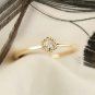 14k Solid Gold Solitaire Diamond Engagement Band Minimalist Diamond Ring Band.