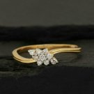 Pave Diamond Minimalist Wedding Band 14k Gold SI Clarity Diamond G-H Color Ring.