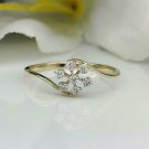 14k Solid Gold Diamond Anniversary Ring Designer Floral Diamond Handmade Ring.