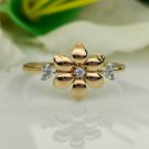 14k Solid Gold Floral Diamond Ring Minimalist Diamond Anniversary Ring Gift.