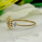 14k Solid Gold Floral Diamond Ring Minimalist Diamond Anniversary Ring Gift.