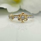 14k Solid Gold Diamond Flower Band Designer Gold Wedding Bridal Band Fashion. 14k Solid Gold Diamond Flower Band Designer Gold Wedding Bridal Band Fashion.