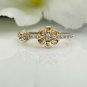 14k Solid Gold Diamond Flower Band Designer Gold Wedding Bridal Band Fashion.