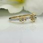 14k Solid Gold Diamond Flower Band Designer Gold Wedding Bridal Band Fashion.