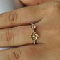 14k Solid Gold Diamond Flower Band Designer Gold Wedding Bridal Band Fashion.