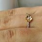 14k Solid Gold Diamond Flower Band Designer Gold Wedding Bridal Band Fashion.