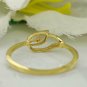 14k Solid Gold Diamond Leaf Ring Dainty Natural Diamond Anniversary Ring Band.