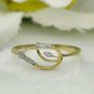 14k Solid Gold Diamond Leaf Ring Dainty Natural Diamond Anniversary Ring Band.
