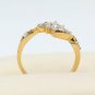 Yellow Gold Diamond Ring Flower Shape Ring 14k Gold Engagement Ring Moms Gift.