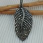 Pave Diamond Leaf Pendant 925 Silver Diamond Tree Leaf Pendant Birthday Gift.