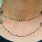 Pave Diamond Beaded Necklace 925 Silver Black Spinel Modern Birthday Necklace.