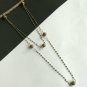 Pave Diamond Beaded Necklace 925 Silver Black Spinel Modern Birthday Necklace.