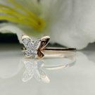 Butterfly Ring 14k Gold Diamond Butterfly Band Natural Diamond Birthday Gift.