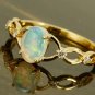 14k Solid Gold Statement Ring Diamond And Opal Wedding Ring Women Ring Jewelry.