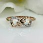 14k Solid Gold Infinity Band Diamond Engagement Ring Band Birthday Gift Jewelry.
