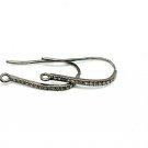 Natural Pave Diamond Ear Wire Hooks For Earring Making Tool 925 Sterling Silver.