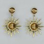 Sunburst Earring Pave Diamond 14k Gold&925 Silver Diamond Handmade Earring.