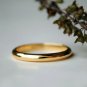 14k Solid Gold Classic Dome Ring Band Unisex Wedding Ring Simple Wedding Band.