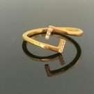 Diamond Open Ring 14k Solid Gold Dainty Designer Wedding Ring Birthday Ring Gift