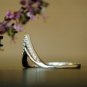 Chevron V Natural Diamond Ring 14k Gold Double Chevron Bridal Wedding Ring Gift.