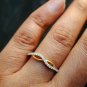 Infinity Curved Diamond Ring 14k Solid Natural Diamond Wedding Minimalist Ring.