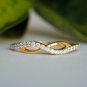 Infinity Curved Diamond Ring 14k Solid Natural Diamond Wedding Minimalist Ring.