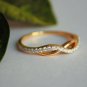 Infinity Curved Diamond Ring 14k Solid Natural Diamond Wedding Minimalist Ring.