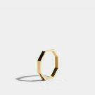 Octagon Gold Ring 14k Solid Gold Ring Minimalist Geometric Bolt Designer Ring.