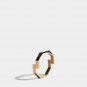 Double Octagon Gold Ring 14k Solid Gold Ring Minimalist Geometric Design Ring.