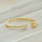 Dual Birthday Stone Diamond Ring 14k Solid Gold Promise Ring His And Her Ring.