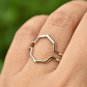 14k Gold Ring Enhancer Contour Ring Guard Octagon Shape Anniversary Ring Wrap.