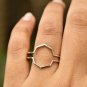 14k Gold Ring Enhancer Contour Ring Guard Octagon Shape Anniversary Ring Wrap.